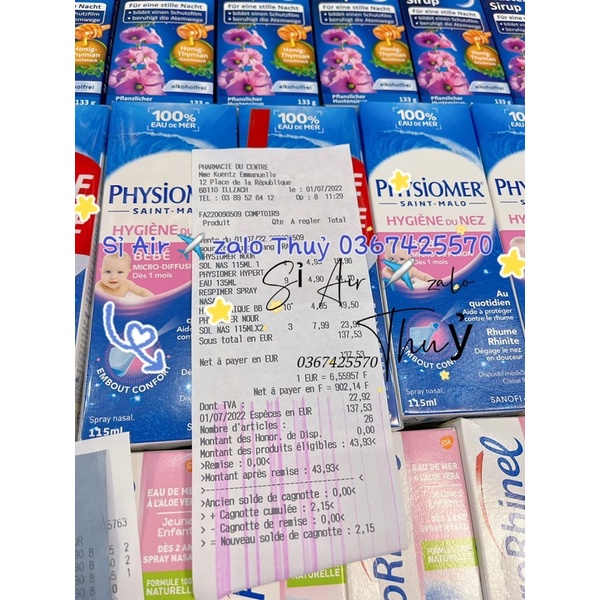 (Hàng ✈️ Bill ) Xịt mũi vô trùng Physiomer 115ml của Pháp