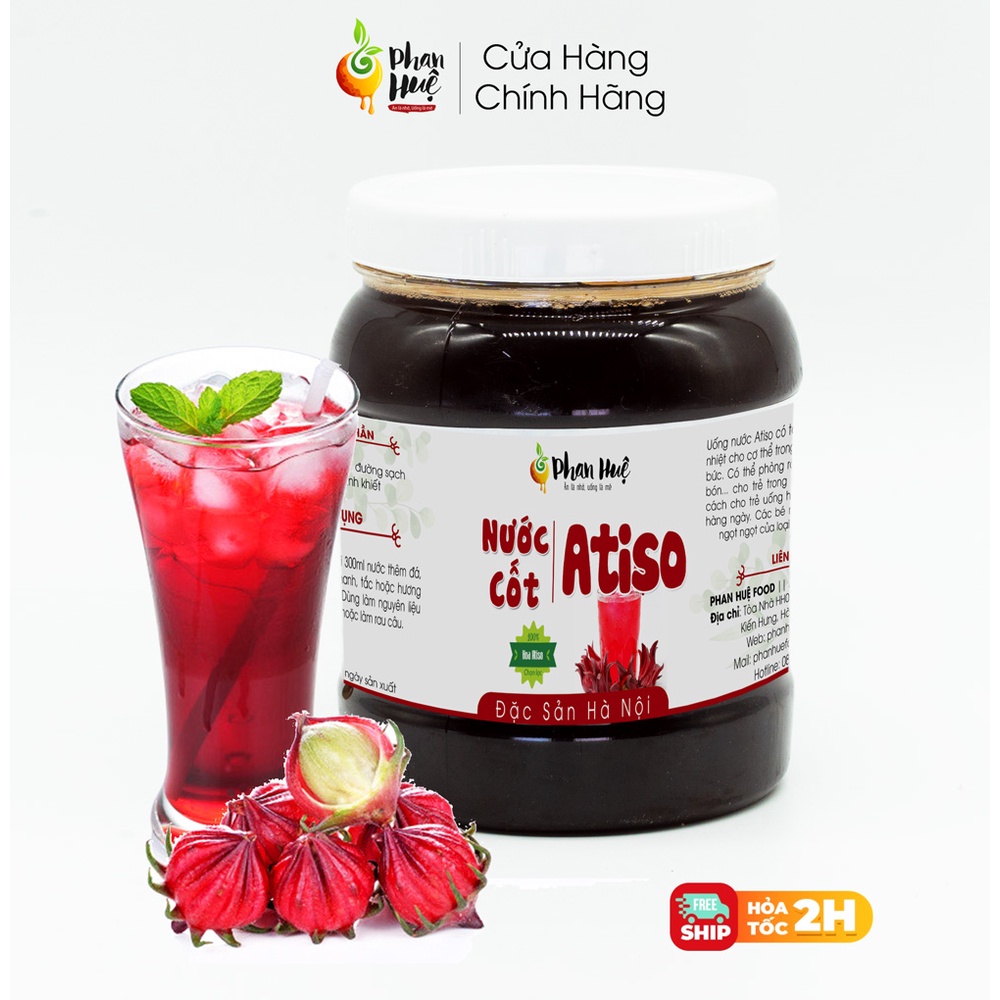 Nước cốt Atiso ngâm đường chua ngọt Phan Huệ hộp 1kg đặc Sản Hà Nội