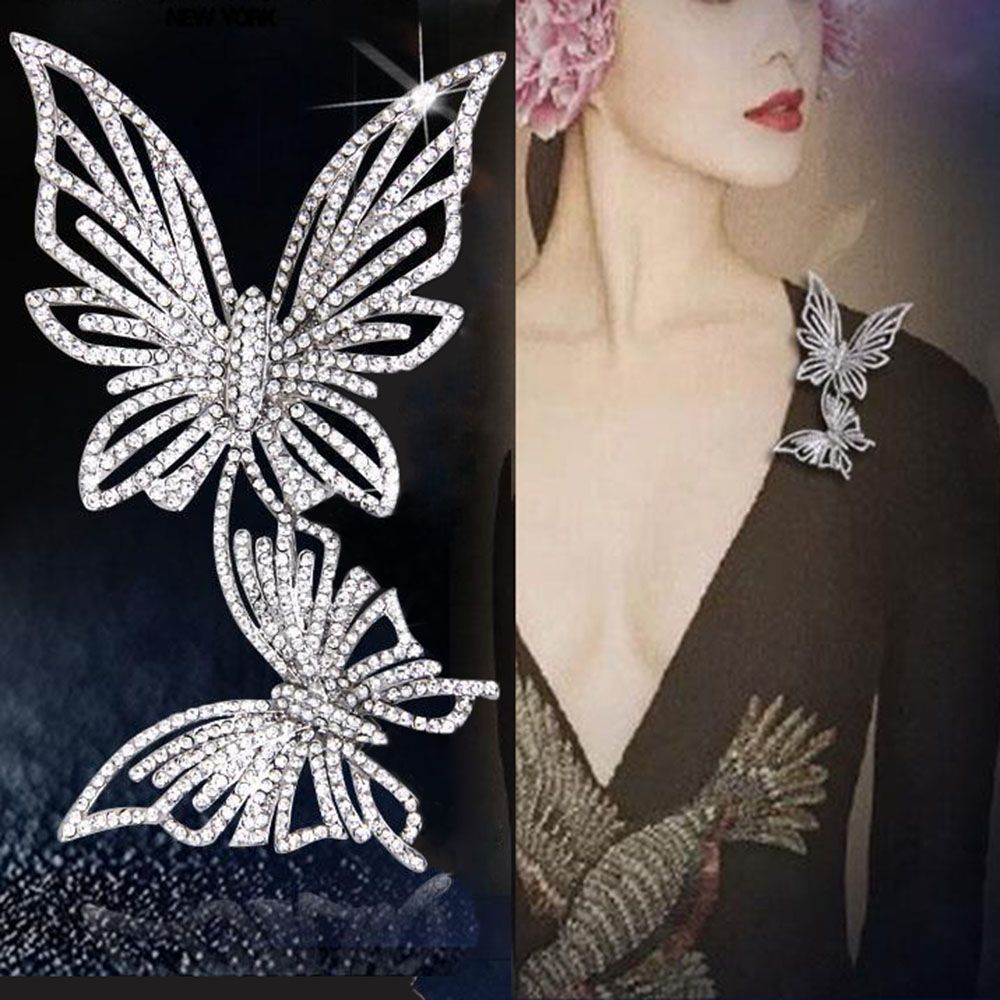 Ghim Cài Áo Hình Bướm Đính Đá Nhân Tạo Thời Trang Cho Nữ