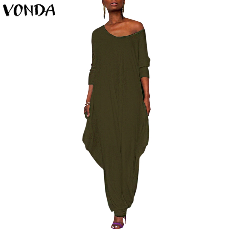 Áo Liền Quần VONDA Dáng Dài Oversized Tay Trễ Cho Nữ