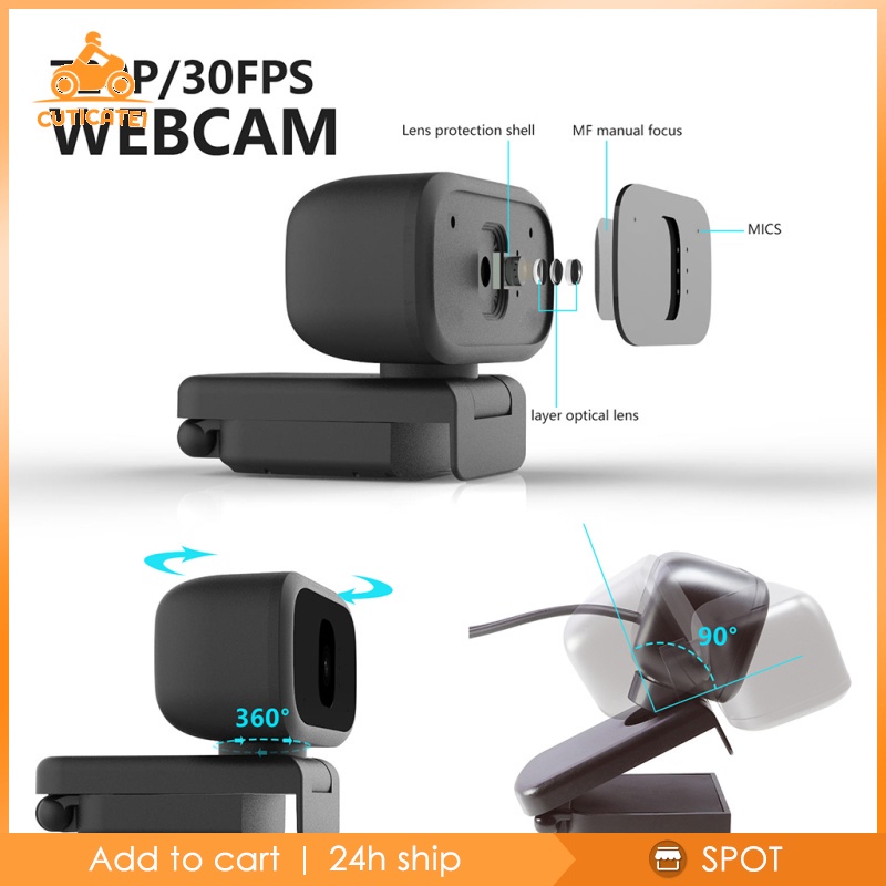 Webcam 720P kèm mic cho PC Laptop Tablet | BigBuy360 - bigbuy360.vn