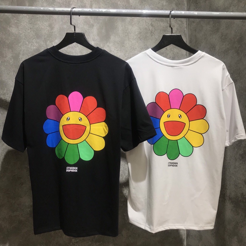 Áo thun hoa Kaiki hướng dương unisex form rộng tay lỡ oversize | Lee Hoàng Group