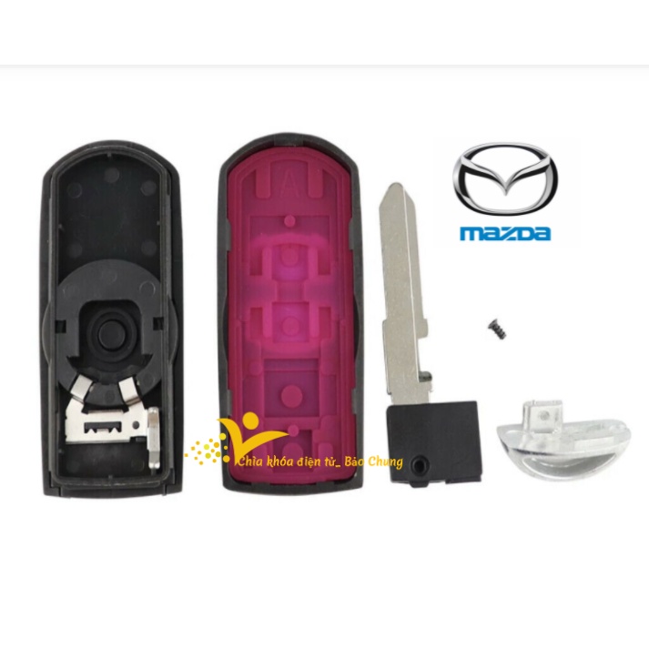 Vỏ chìa khóa smarkey xe Mazda 2 nút,3 nút kèm logo, đầu chìa có thông số chuẩn với chìa zin theo xe