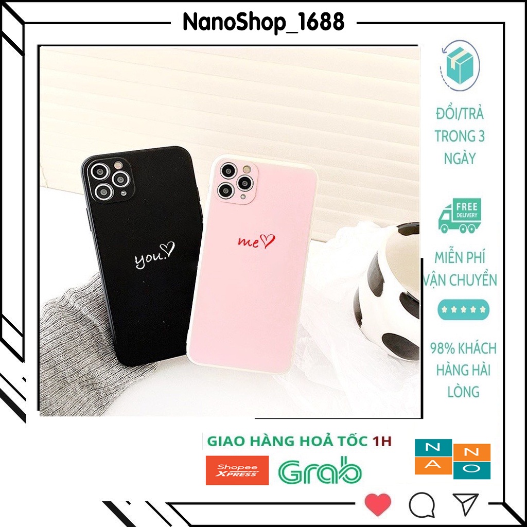 Ốp Lưng Iphone Cặp Đôi You And Me Dẻo Cạnh Vuông bảo Vệ Camera 7,8plus,x,xs,xsmax,11,11promax,12,12,promax,13,13promax