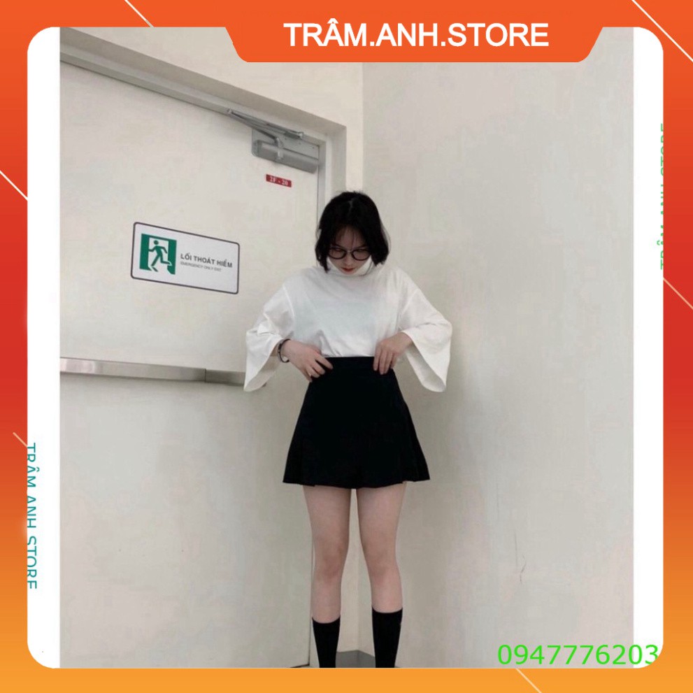 💝👗 ÁO CROPTOP CAO CỔ FORM SUÔNG TAY RỘNG MÀU TRẮNG HOT - ÁO KIỂU TAY DÀI CRT 👑