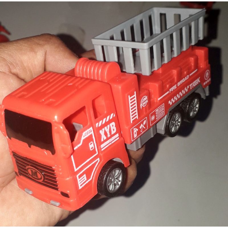 Sét 6 chiếc xe mô hình Biệt đội cứu hỏa cứu hộ bằng nhựa chạy chớn