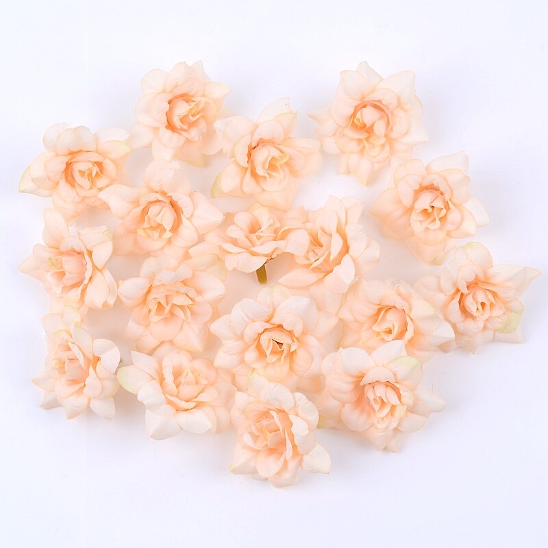 5 Đầu hoa hồng giả 4.5cm dùng cho trang trí tiệc cưới xinh xắn
