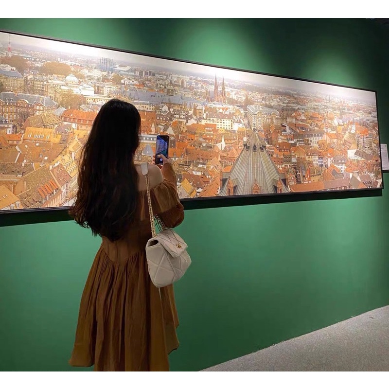 |BROWN DRESS| Đầm nâu trễ vai tay dài TLÉA