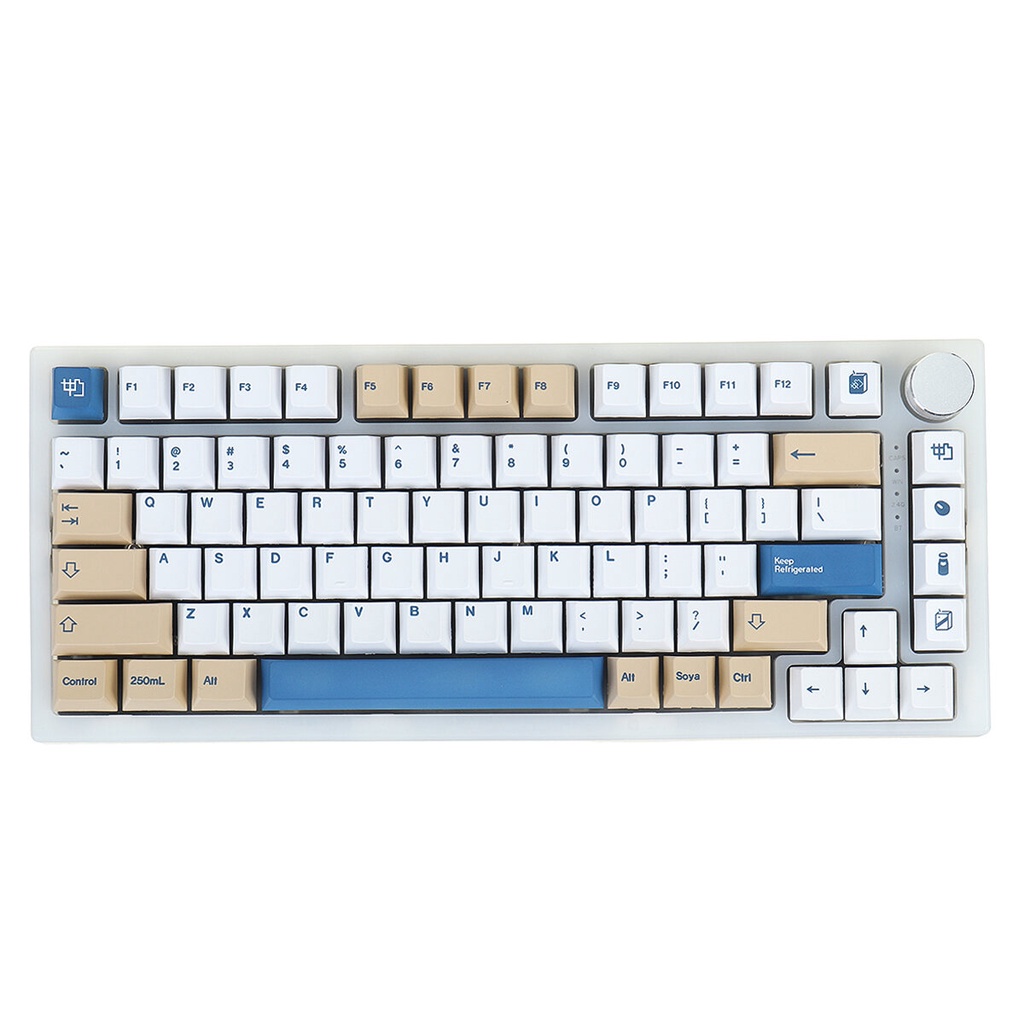 Bộ Keycap Sữa Đậu Nành Thick PBT Cherry Profile Dye Sub 134 Nút cân được nhiều layout