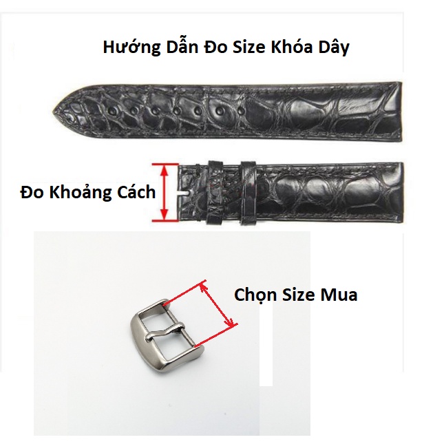 Khóa dây đồng hồ thép không gỉ 316L đúc đặc loại dày kim nhỏ hàng cao cấp