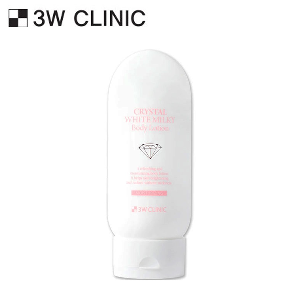 SỮA DƯỠNG ẨM TRẮNG DA TOÀN THÂN CRYSTAL WHITE MILKY BODY LOTION 3W CLINIC 150 GRAM