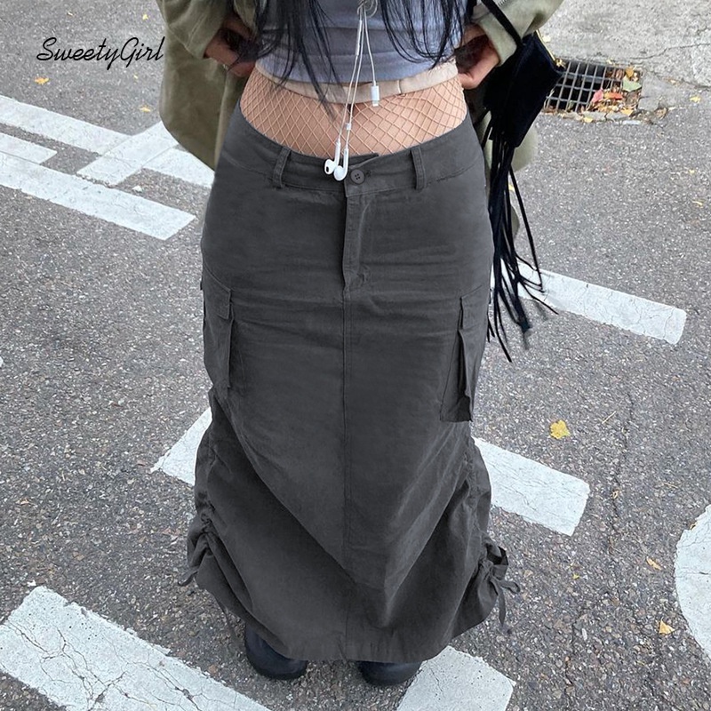 Chân Váy Dài Xẻ Tà Phong Cách Thời Trang Đường Phố Cá Tính 2022 Dành Cho Nữ