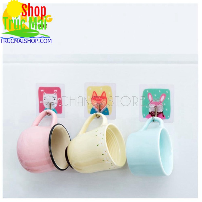 Móc Dán Tường Treo Đồ Họa Tiết 3D Siêu Dính Chịu Lực Tốt