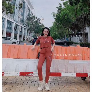 Sét bộ áo thêu croptop chất zip đẹp