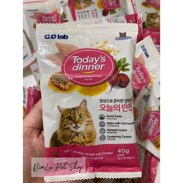 Thức ăn cho mèo Today dinner xuất xứ Hàn Quốc 40gr