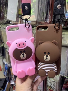 Ốp Iphone 6plus,7plus/8plus dẻo hình gấu kiểu túi kute