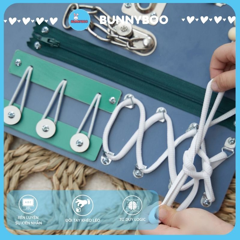 Bảng Bận Rộn Busy Board Đồ Chơi giáo Dục Ngôi Nhà Nhỏ BUNNYBOO Thông Minh giúp Bé giải Trí Phát Triền Kĩ Năng Tư Duy