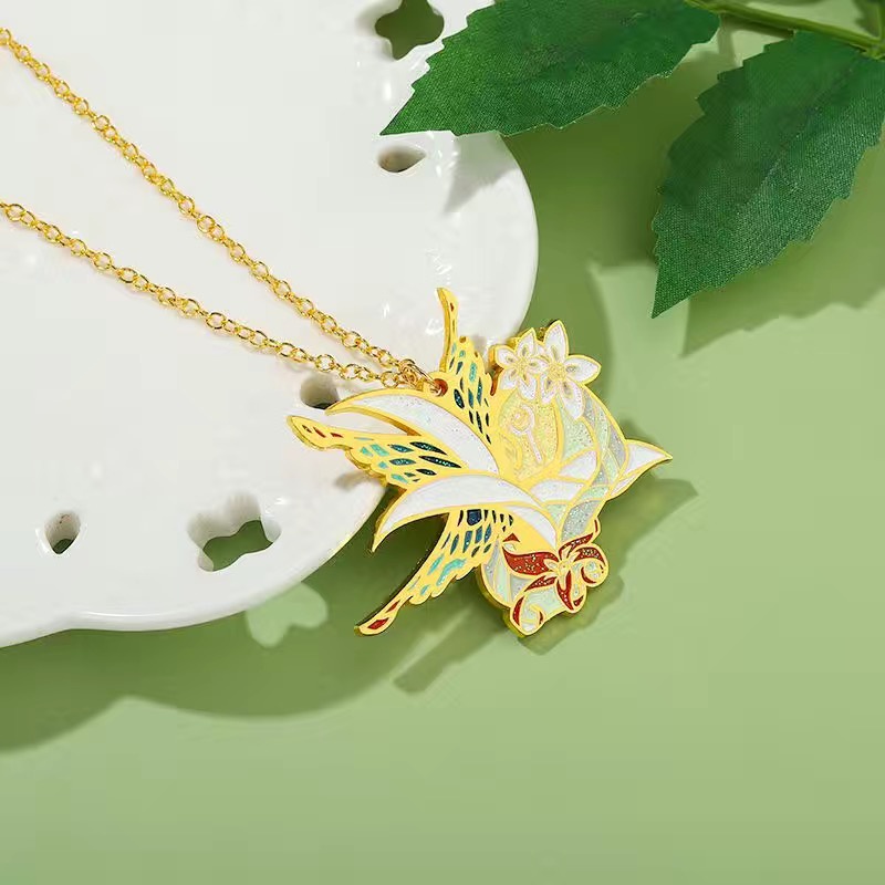 Vòng cổ QIHE JEWELRY mặt kim loại hình trong game Final Fantasy