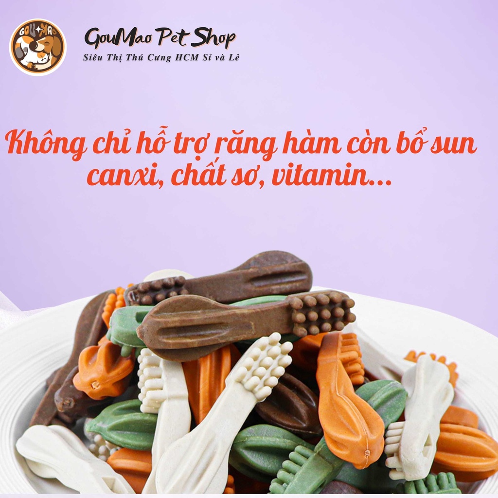Xương bàn chải tổng hợp, kẹo sạch răng dành cho chó - Goumao pet
