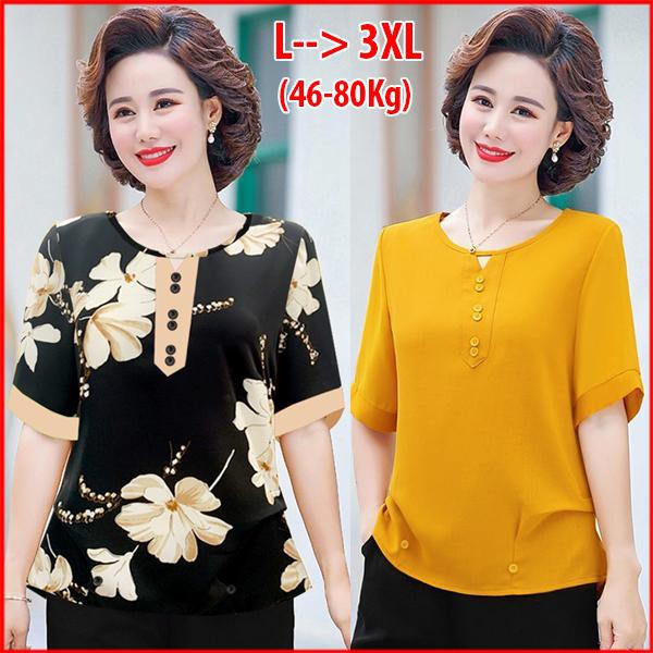 RẺ BẤT NGỜ - ÁO SƠ MI TRUNG NIÊN SIZE LỚN KIỂU ÁO QUÝ BÀ , ÁO KIỂU THỜI TRANG U50-60 CHO NGƯỜI MẬP 3A02 3A06 3A05