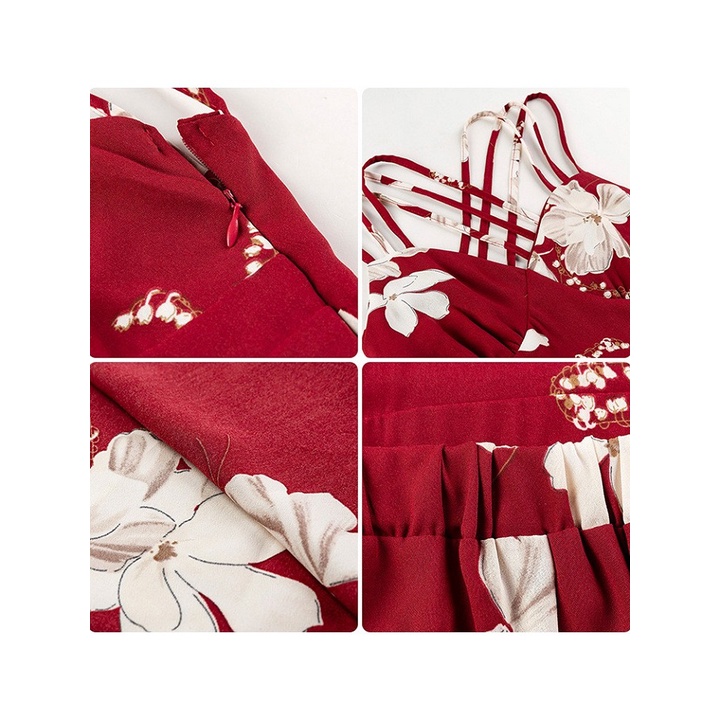 Đầm maxi hoa hở lưng phong cách Hàn Quốc siêu quyến rũ