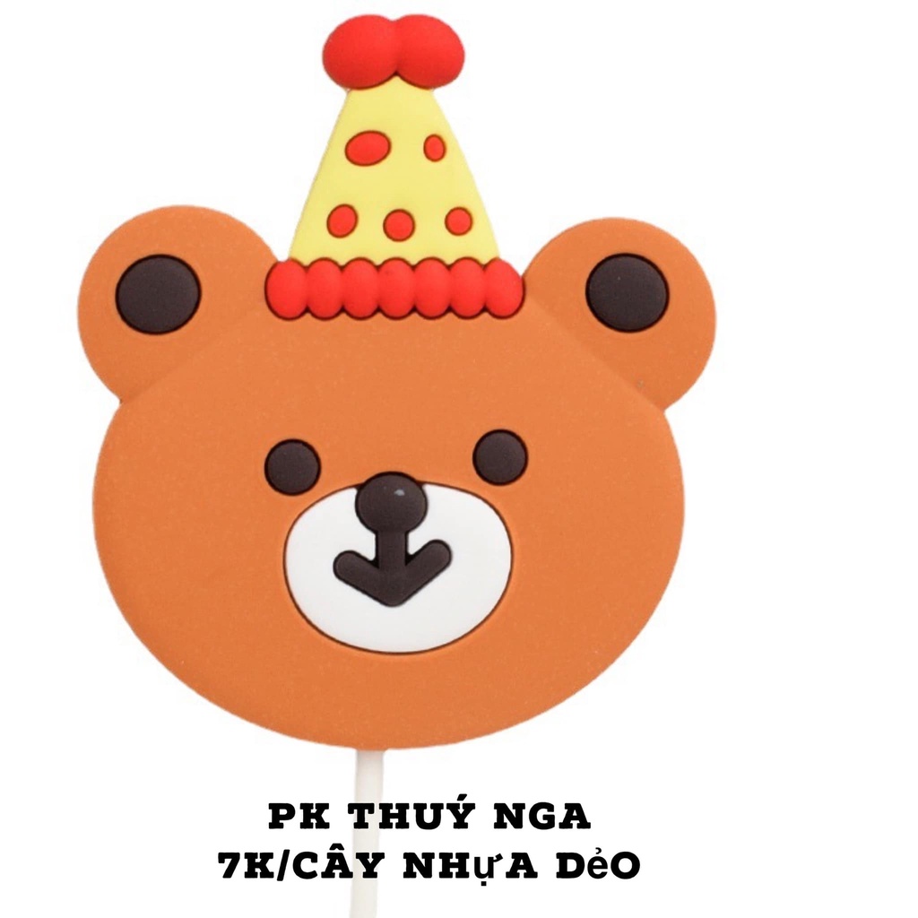 5 Gấu Nâu Nhựa Dẻo Trang Trí Bánh Kem