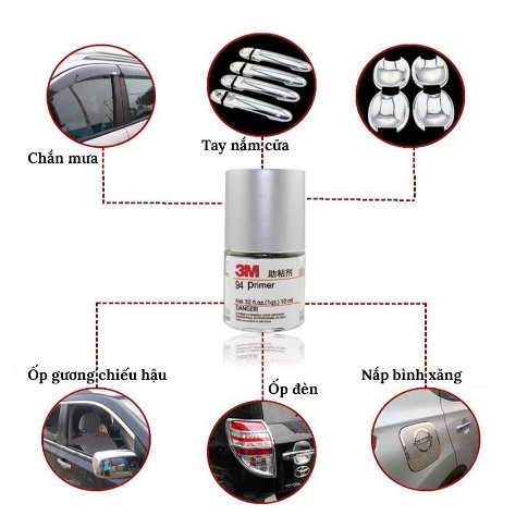 Keo Trợ Dính 3M 94 Primer 10Ml – Keo Hỗ Trợ Tăng Độ Dính Cho Băng Keo 2 Mặt, Hỗ Trợ Dán Phụ Kiện Xe