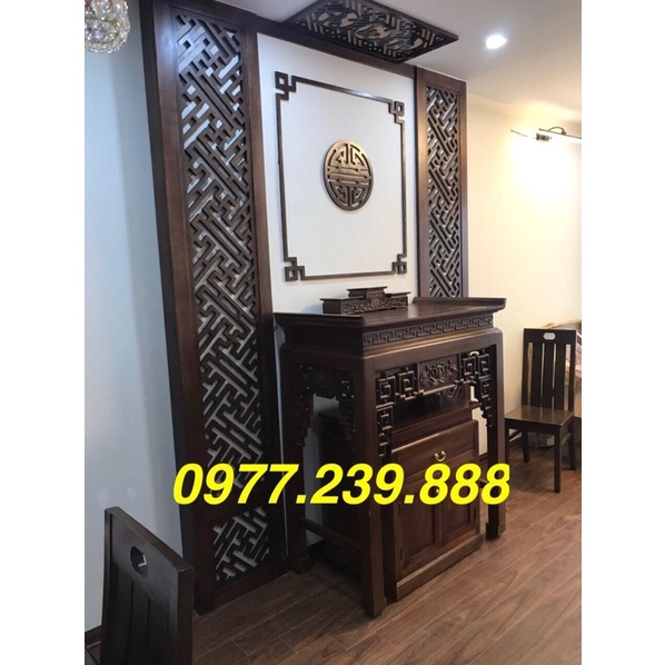 Bộ bàn thờ đứng gỗ sồi 127cm tại xưởng