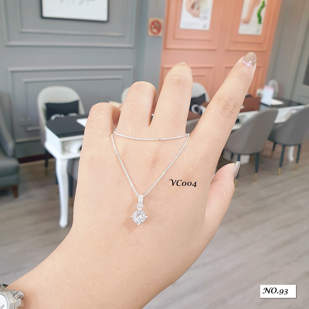 Dây chuyền nữ Bạc Ý 925 vòng cổ mặt đá nhỏ trẻ trung trang sức cao cấp No.93 Jewelry