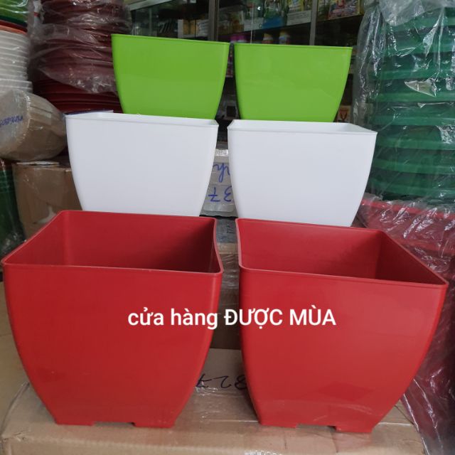 Combo 2 cái chậu nhựa vuông 22x20cm