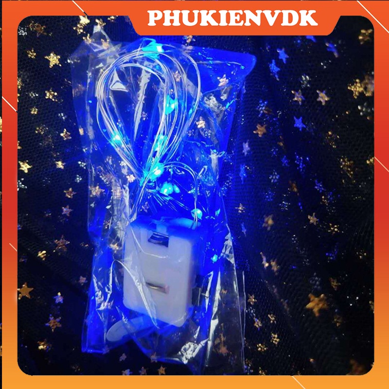 Dây đèn led trang trí fairylight đom đóm sẵn pin nhiều màu sắc 1m 2m 3m