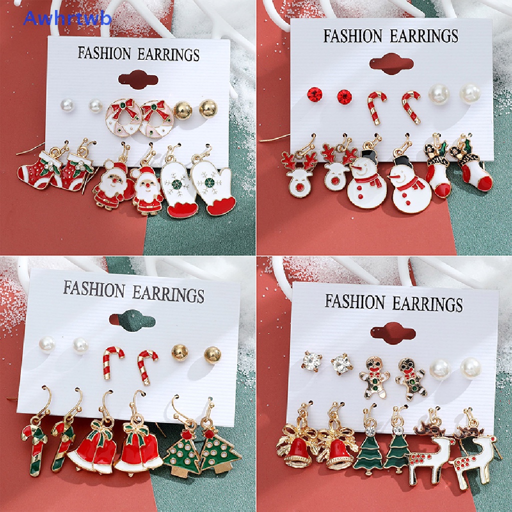 Set 6 Đôi Khuyên Tai Chủ Đề Giáng Sinh Mới