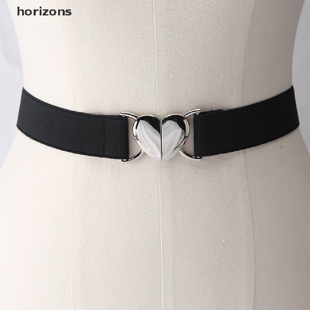 [horizons] Thắt Lưng Co Giãn Khóa Kim Loại Hình Trái Tim Trang Trí Đầm / Áo Len (h)
