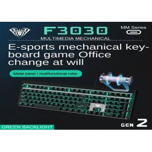 BÀN PHÍM GAMING BLUE SWITCH MÀU ĐEN LED F3030 AULA