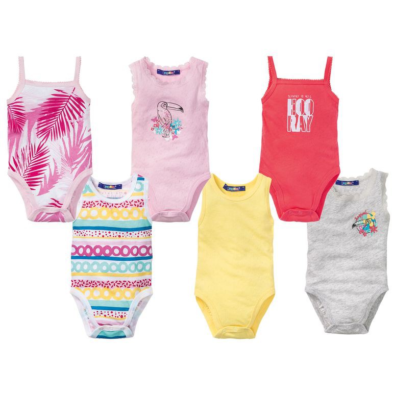 Set 2 Áo Bodysuit 2 Dây Hàng Xuất Cho Bé Gái