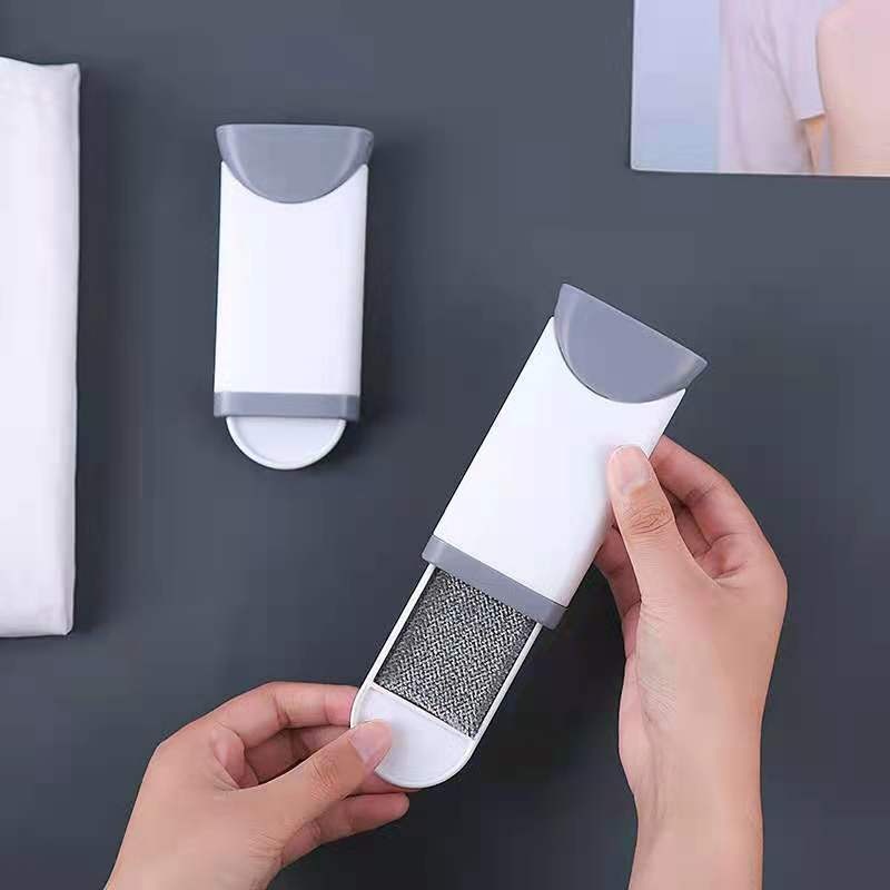 Dụng cụ chổi quét bụi làm sạch lông quần áo thông minh bằng nhựa vệ sinh quần áo có nắp tiện lợi màu xám