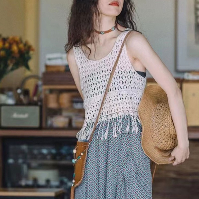 Áo Sweater Dệt Kim Sát Nách Cổ Tròn Phong Cách Thời Trang Hàn Quốc