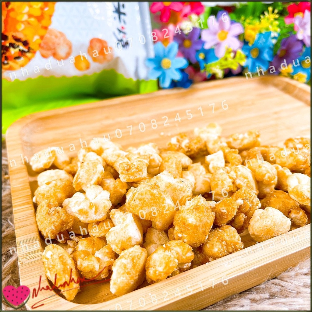 Một gói bánh snack bắp nướng đường muối xì dầu Huatang Hongkong gói lớn 112gam gồm 4 gói  nhỏ bên trong