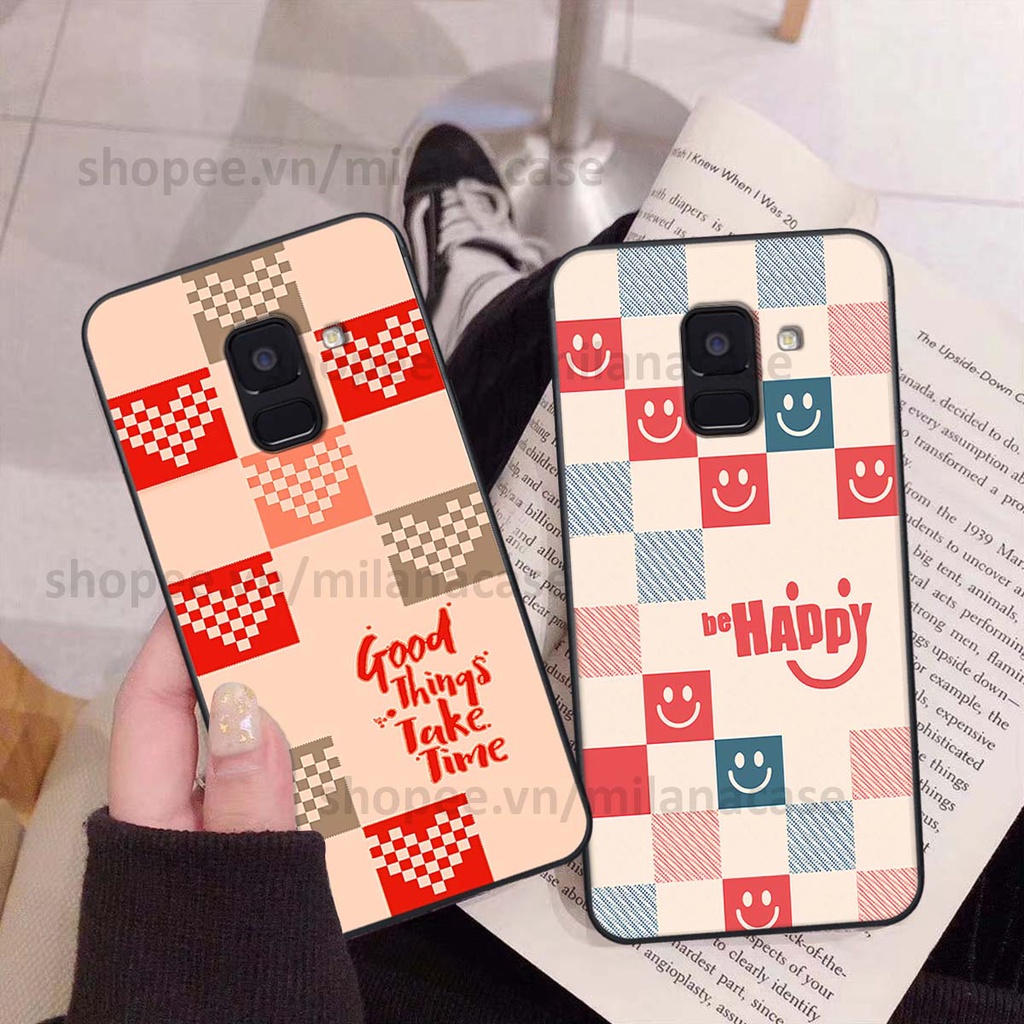Ốp Samsung A8 2018 / A8 Plus / A8+ caro họa tiết nhiều màu sắc siêu đẹp thời trang cá tính