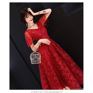 Đầm xoè ren thêu đính cườm cao cấp ns225