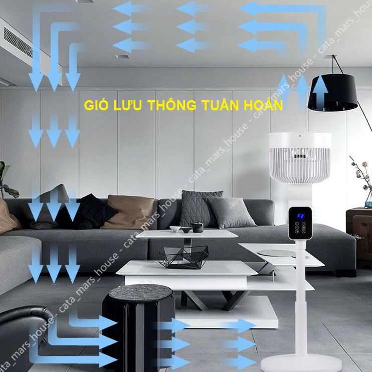 Quạt cây đứng Camel quay 360 độ, quạt lưu thông không khí điều khiển từ xa, màn hình cảm ứng, hẹn giờ- BH 1 năm