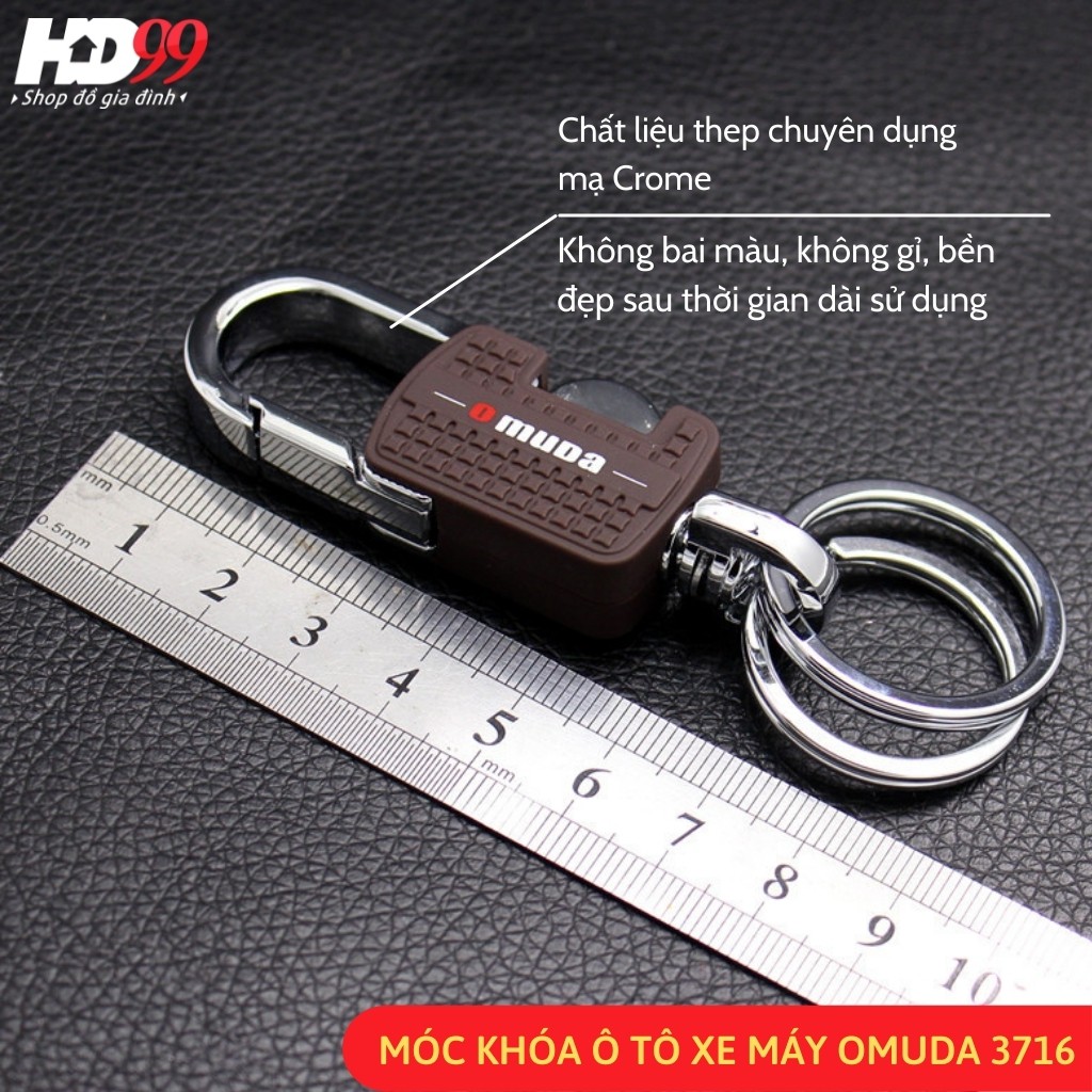 Móc Khóa Xe Máy Ôtô Cao Cấp OMUDA 3716 | Gài Thắt Lưng Cho Nam Thiết Kế Phù Hợp Bàn Tay Người Việt