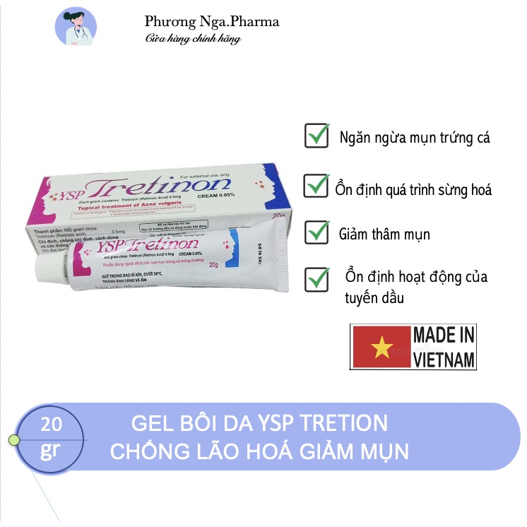 Gel bôi Tretinon YSP da đẹp mịn màng gel 10g