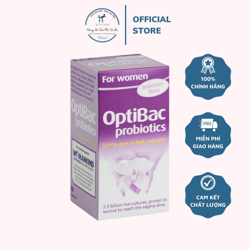 Men vi sinh Optibac tím giảm viêm phụ khoa cho phụ nữ và mẹ bầu (chính hãng đi air)