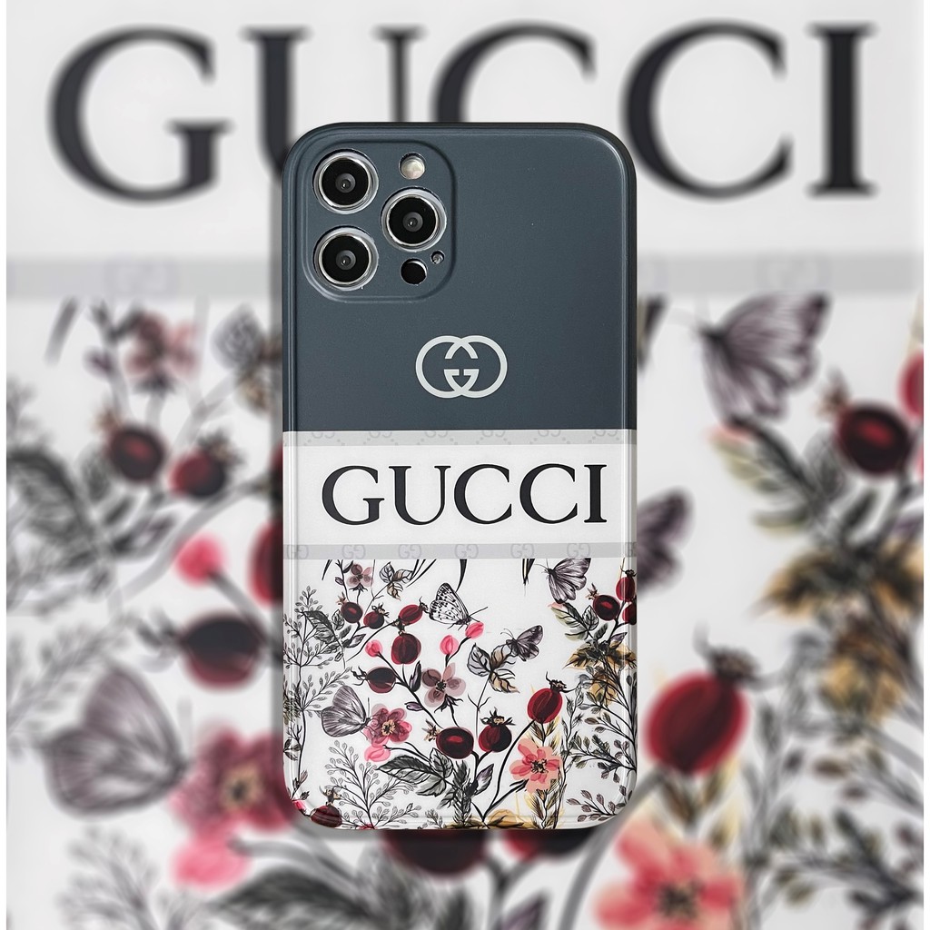 Ốp điện thoại IMD mềm hình hoa Gucci cao cấp cho Iphone 12 7 8 Se2 7plus 8plus X Xs Xsmax 11 11pro 11promax