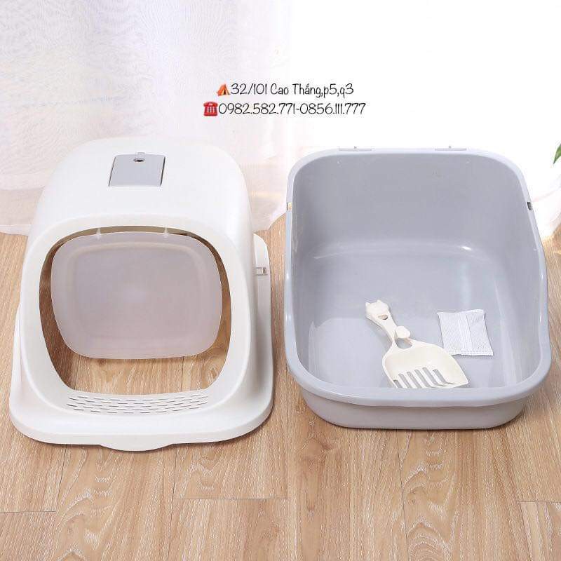 Nhà Vệ Sinh Cho Mèo Có Nắp Siêu Dễ Thương Tặng kèm xẻng