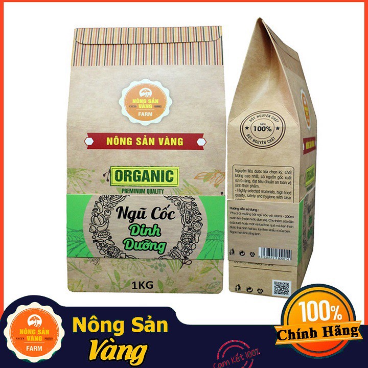 1kg Bột Ngũ Cốc Cao Cấp 12 Loại Hạt (handmade) - Nông Sản Vàng