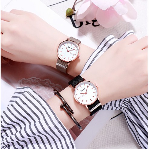 ĐỒNG HỒ NƯ DÂY VẢI DÙ GENEVA D353 PHONG CÁCH HÀN QUỐC