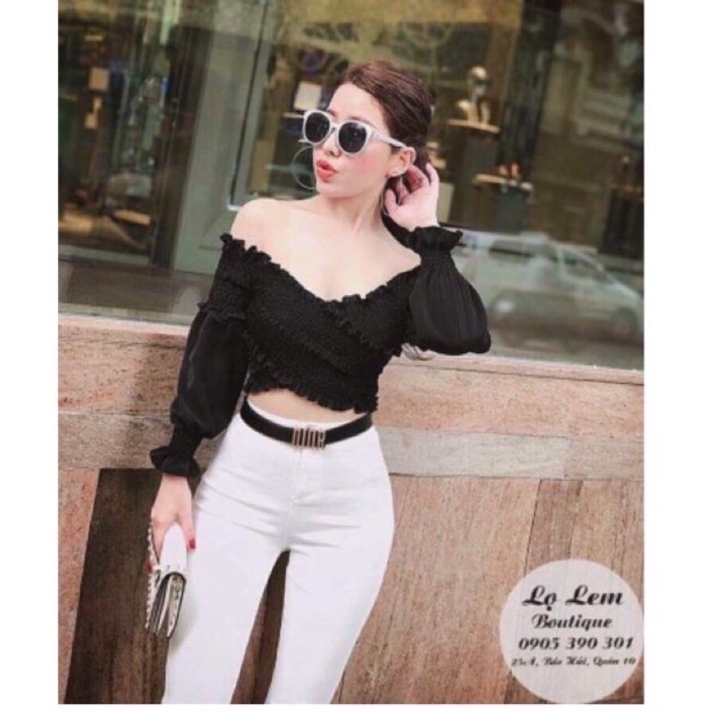 Áo trễ vai chun chéo ngực | BigBuy360 - bigbuy360.vn