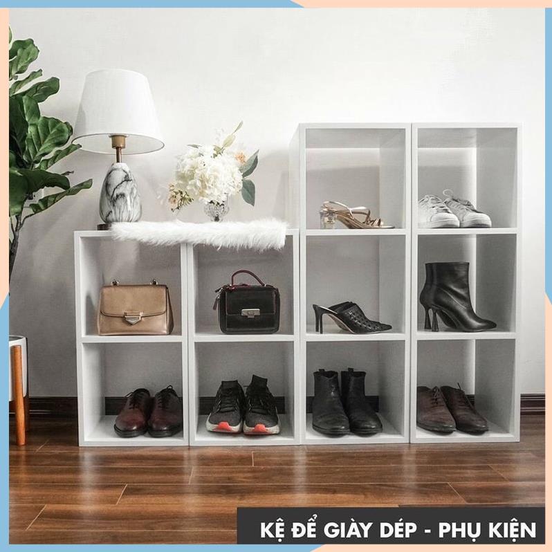 Kệ sách để sàn lắp ghép bằng gỗ, hình dáng tổ ong. Lắp ghép đa dạng tiện ích